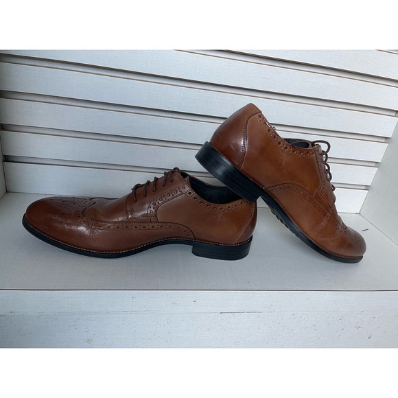 Men’s Stacy Adams Wingtips Leather Dress Shoe Size 11W - Picture 4 of 6